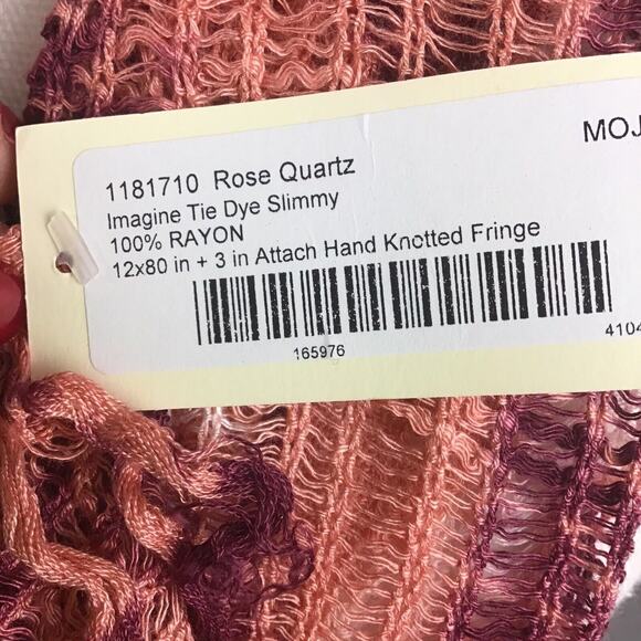 Collection 18 Women’s Rose Quartz Tie Dye Scarf Fringe Wrap 12x80 NWT - Picture 6 of 16